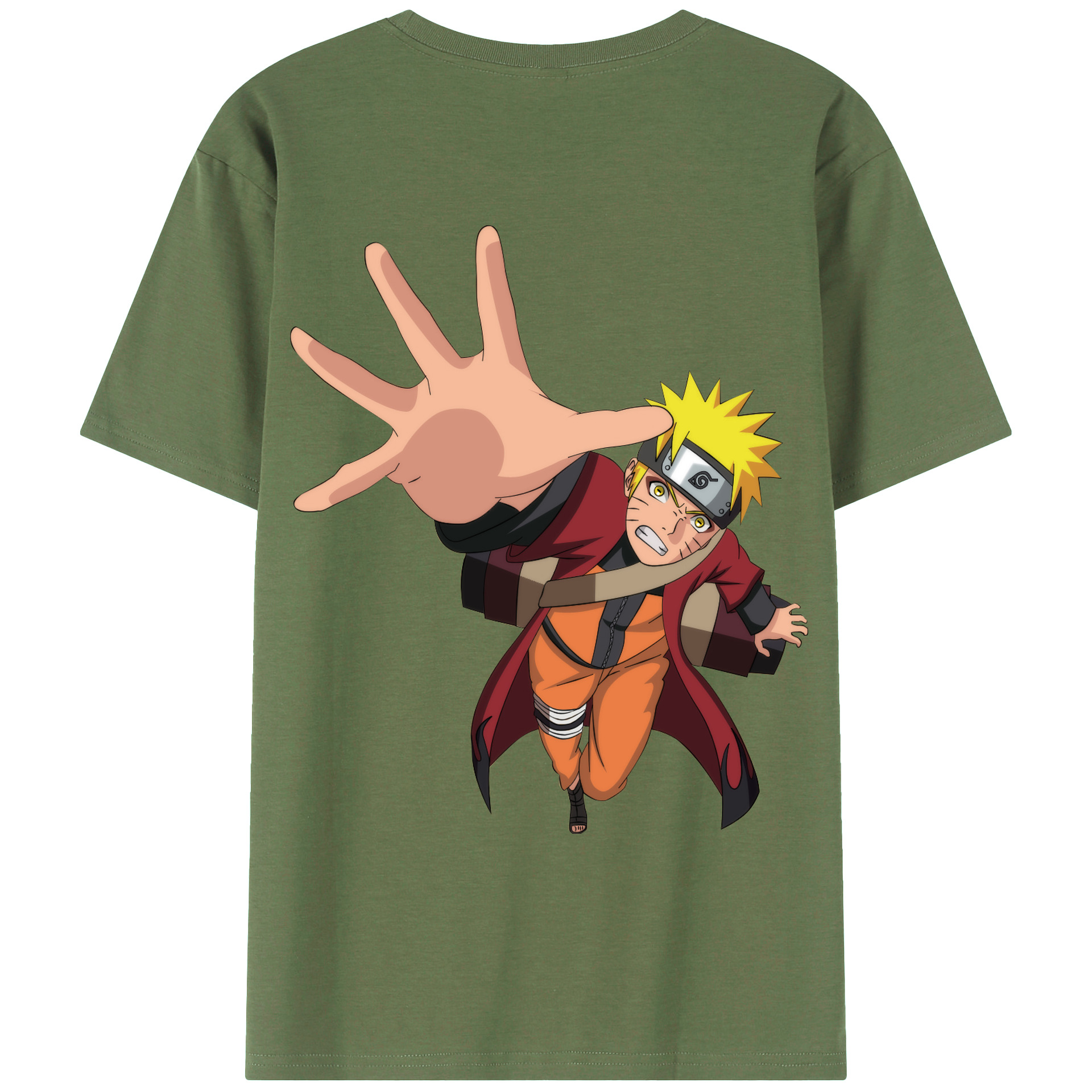 （画像用） NARUTO -ナルト- うずまき ナルト Uzumaki Naruto 綿100％ メンズ半袖Tシャツ（バックプリント） 通気性